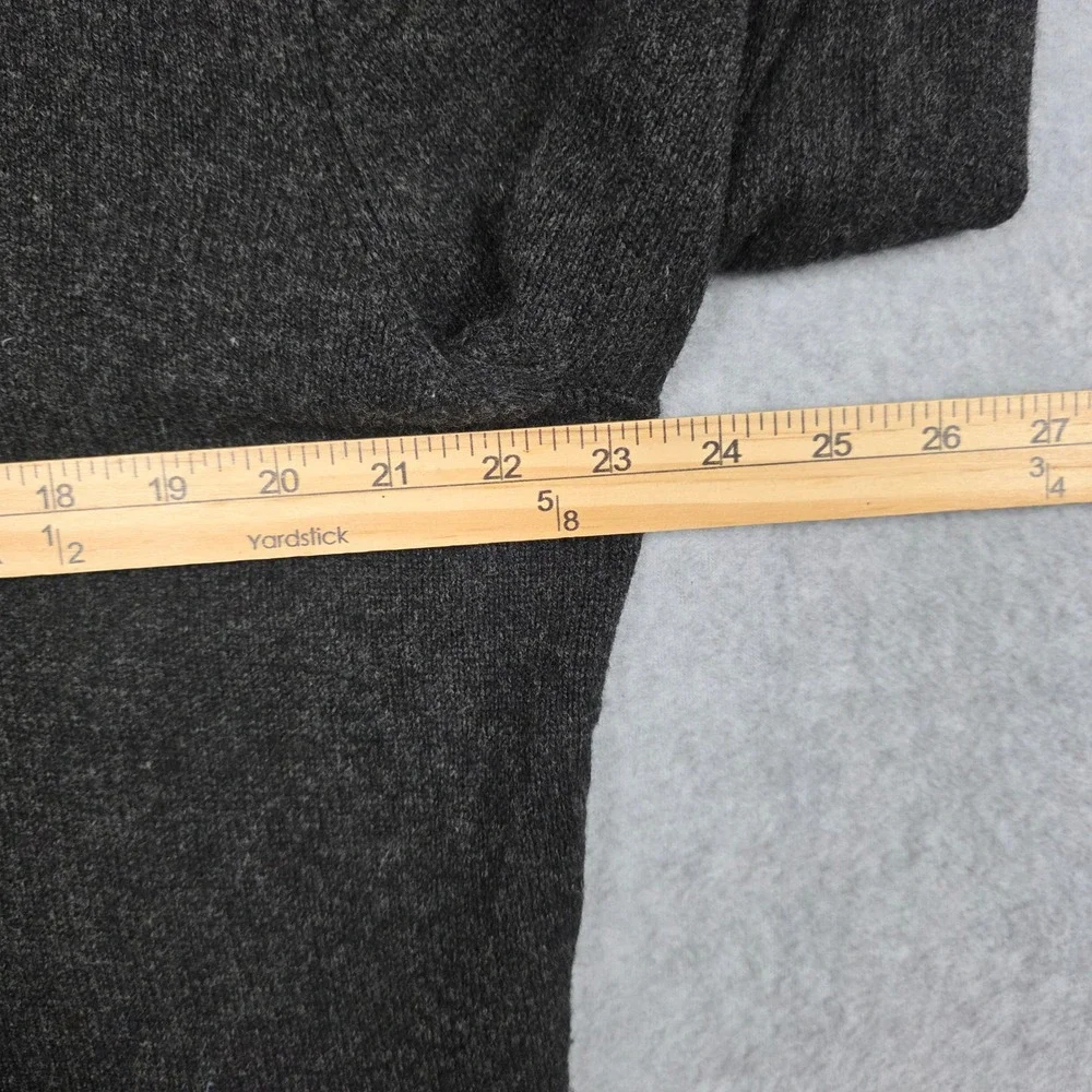 J.Crew Quarter Zip Sweater Mens XL Charcoal Gray 100% Lambs Wool Pullover Warm